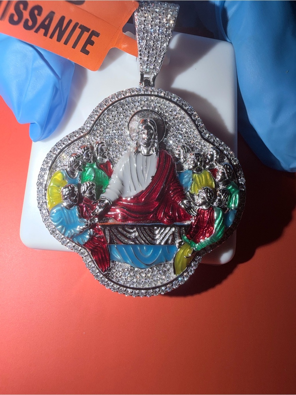 The official last supper pendant  MOISSANITE 925 solid Sterling SILVER